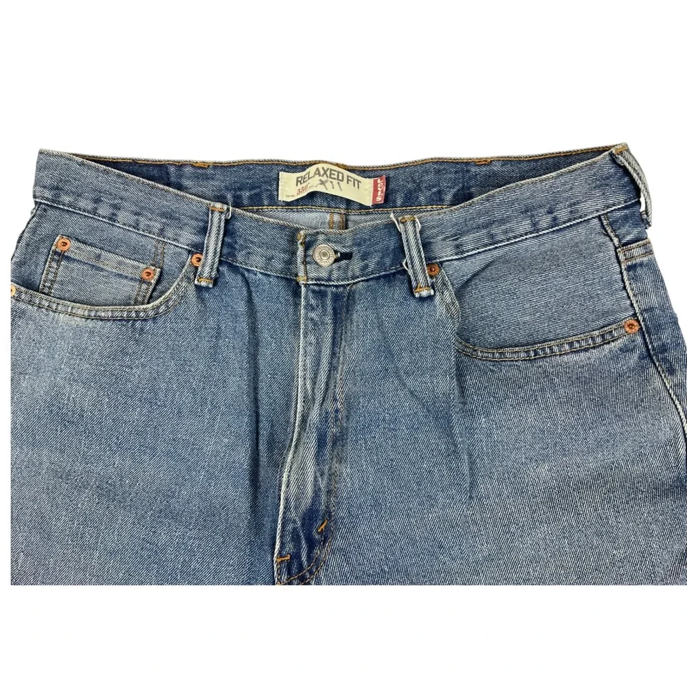 Levis 550 Mens Relaxed Fit Tapered Leg Blue Denim Jeans 38x30 (fits 34x27)